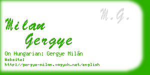 milan gergye business card